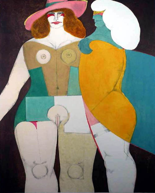 Richard Lindner - Two Women (Deux Femmes) - 1978 color serigraph